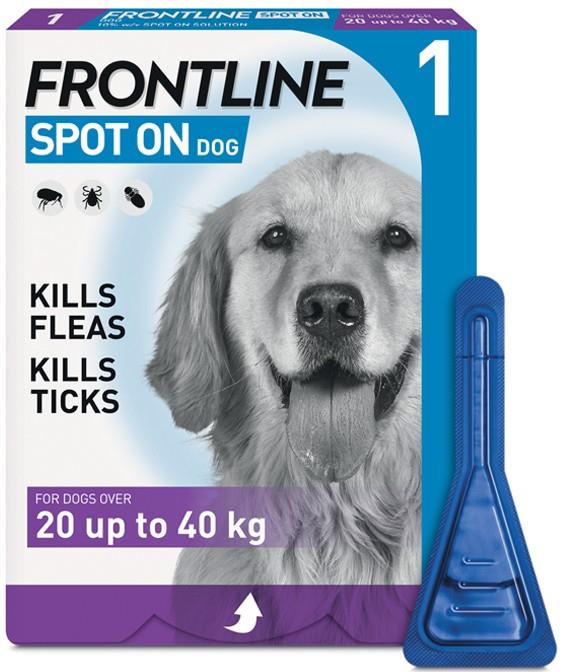FRONTLINE SPOT ON Flea & Tick Treatment for Cat, Small (2-10kg), Medium Dog (10-20kg) and Large Dog (20-40kg) 1, 3, 6 Pipette Packs