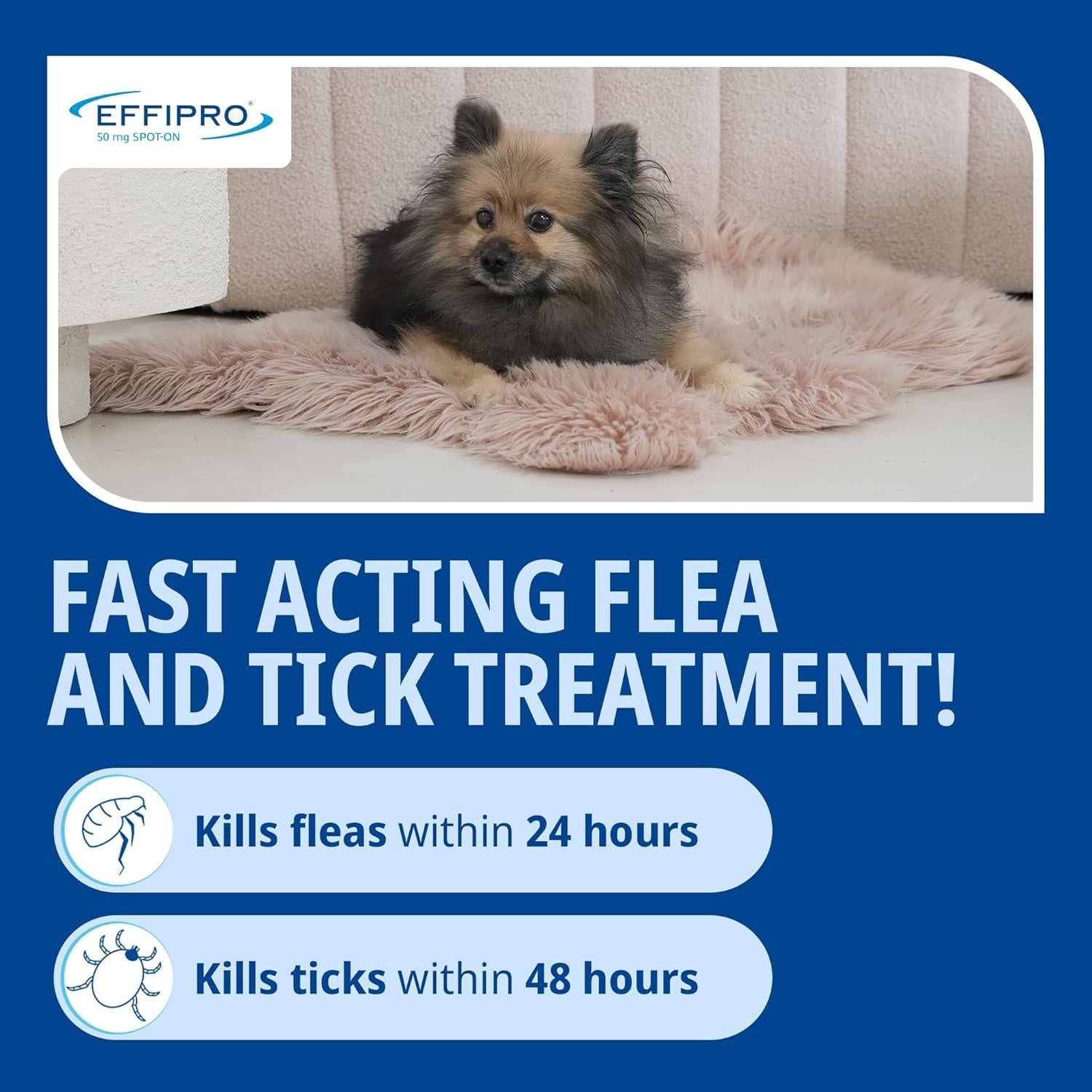 Effipro Spot On Flea Treatment AVM-GSL For Pets Cats & Dogs 4 Pipettes With Fipronil