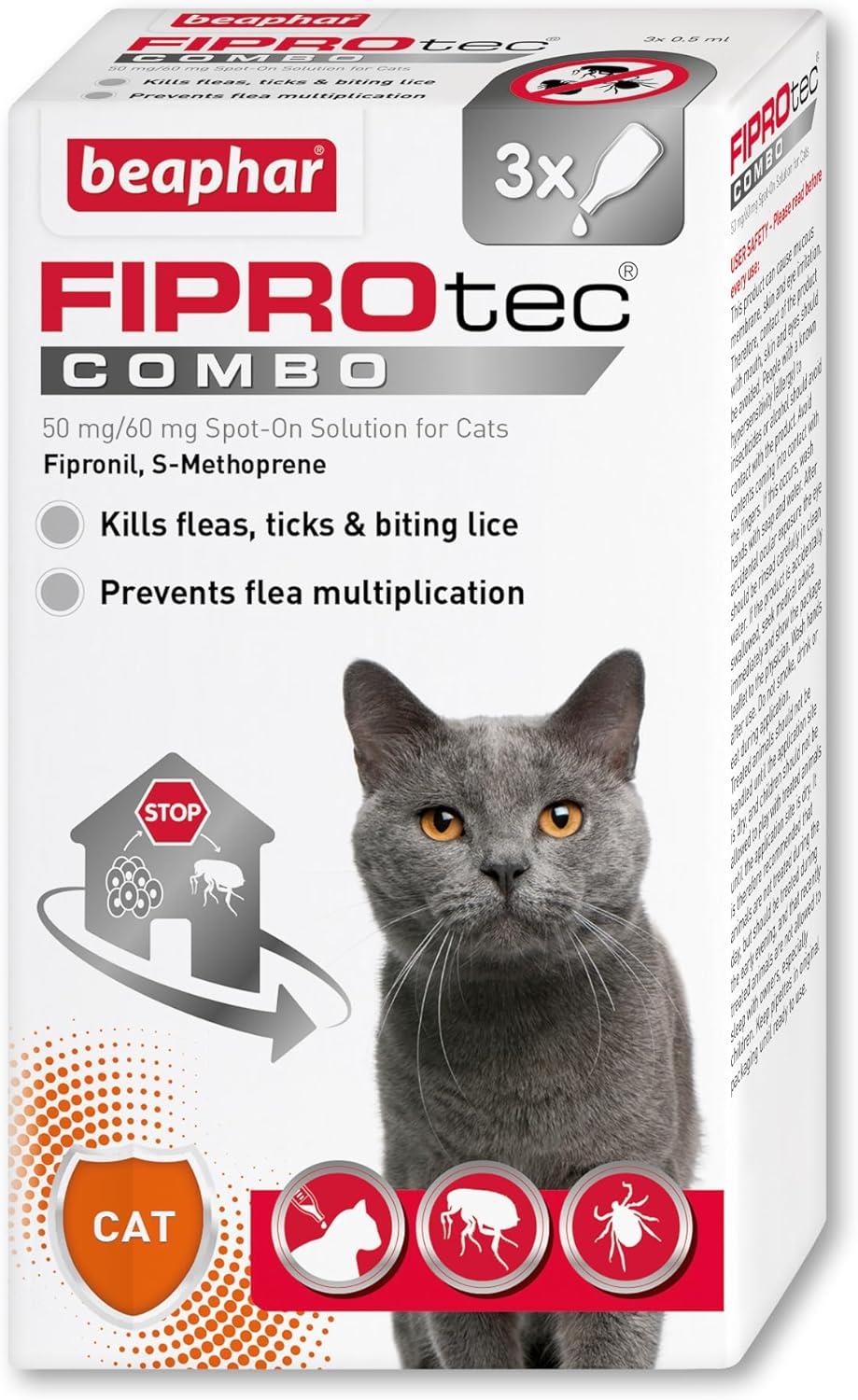 Beaphar FIPROtec COMBO Dog/Cat Flea and Tick Treatment Spot On Solution Effectiv