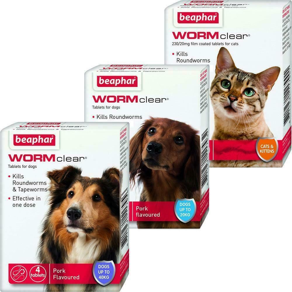 Beaphar WORMclear Worming Tablets for Cats, Kittens, Small Medium and Large Dogs