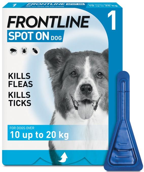 FRONTLINE SPOT ON Flea & Tick Treatment for Cat, Small (2-10kg), Medium Dog (10-20kg) and Large Dog (20-40kg) 1, 3, 6 Pipette Packs