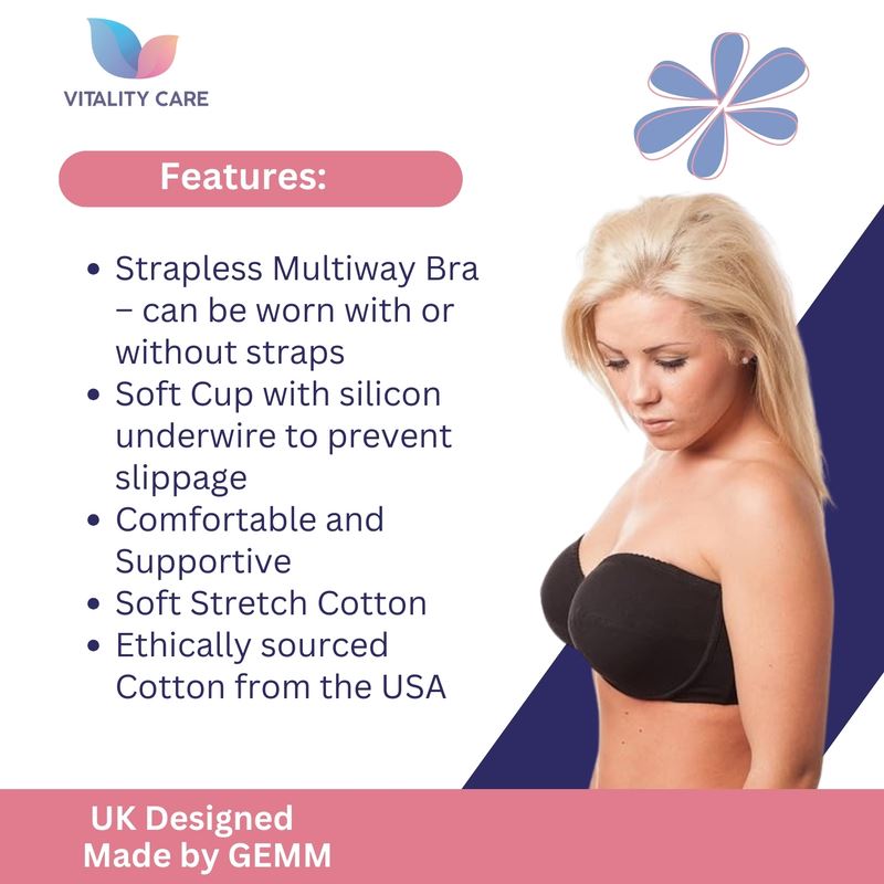 Vitality Care Strapless Multiway Crossover Halterneck Underwired Bra 34-42, A-DD