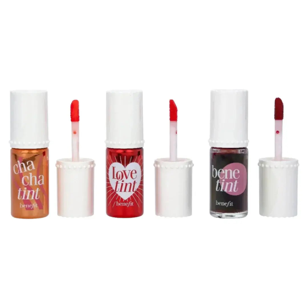 BENEFIT TINT SET: CHACHATINT CHEEK & LIP STAIN ORANGE 6ML + RED 6ML +