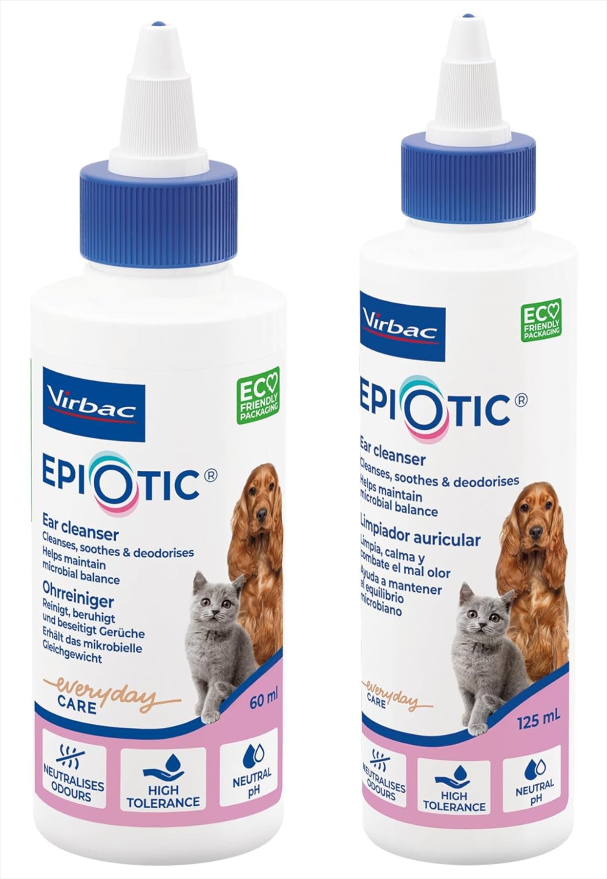 EpiOtic Ear Cleaner for Cats & Dogs | 60ml & 125ml Bottle| Antibacterial & Antifungal