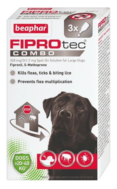 Beaphar FIPROtec COMBO Dog/Cat Flea and Tick Treatment Spot On Solution Effectiv