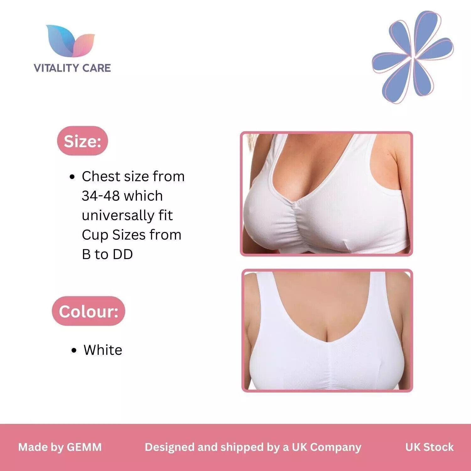 Ladies Full Cup Non Wired Bra Plus Size Firm Hold Large Non Padded Soft Bras UK.