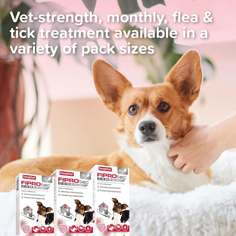 Beaphar FIPROtec COMBO Dog/Cat Flea and Tick Treatment Spot On Solution Effectiv