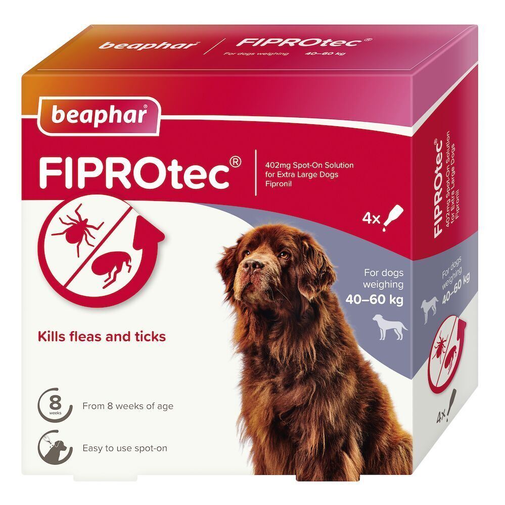 BEAPHAR Spot On Flea Tick Treatment CAT & DOG S M L XL - 1 4 6 Pipettes FIPROTEC