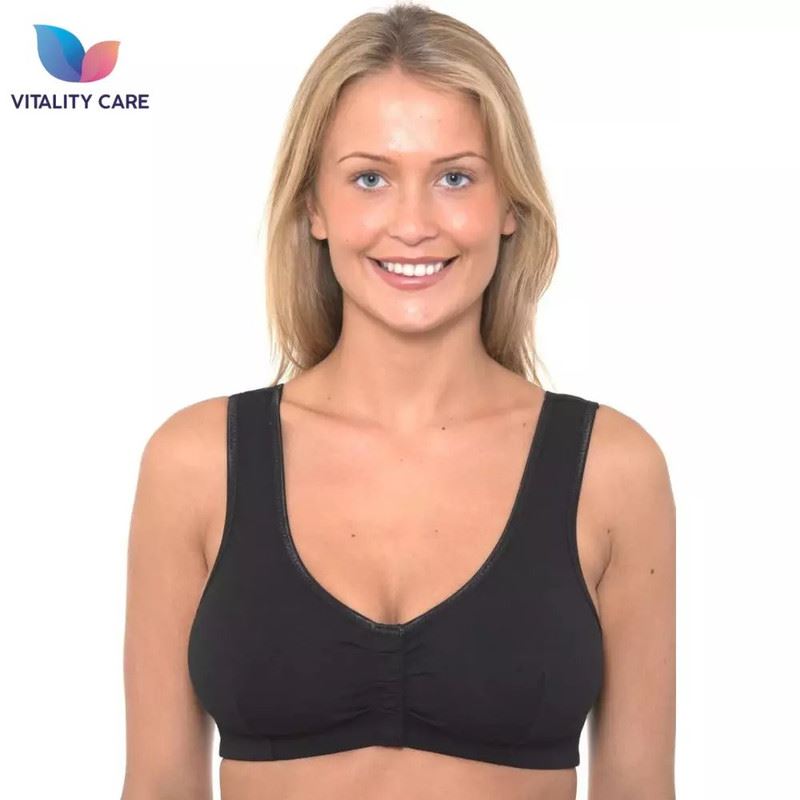 Ladies Front Fastening Bra Self Fastener Non Wired Plus Size Cotton VitalityCare