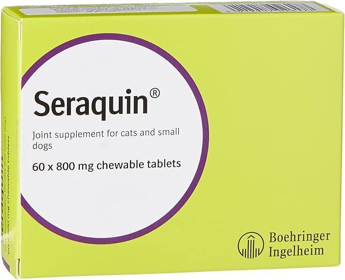 Seraquin Veterinary Joint Supplement with Turmeric for Cats & Dogs 60 Tablets UK