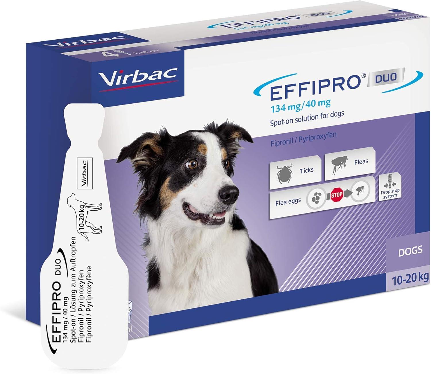 Effipro Duo Spot on Solutions For Cat S M L XL Dog 4 Pipettes per Pack