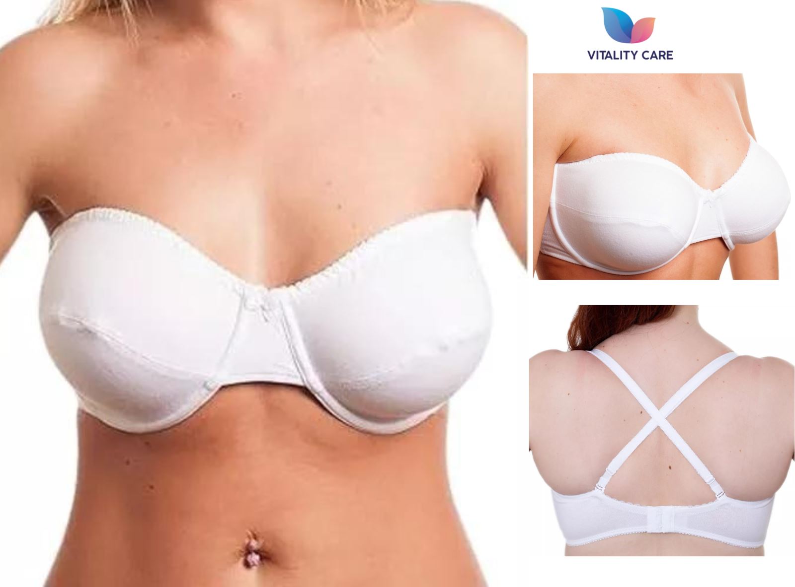 Vitality Care Strapless Multiway Crossover Halterneck Underwired Bra 34-42, A-DD