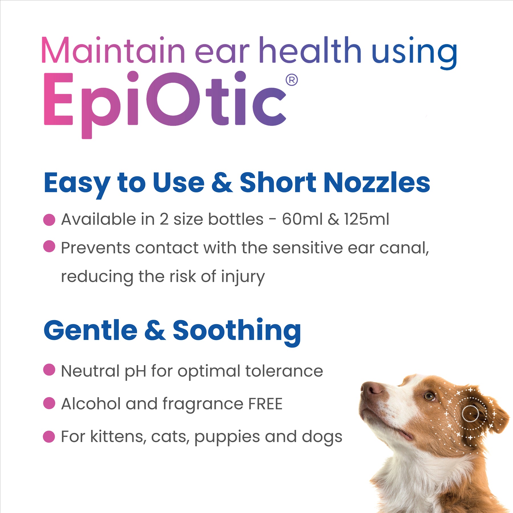 EpiOtic Ear Cleaner for Cats & Dogs | 60ml & 125ml Bottle| Antibacterial & Antifungal