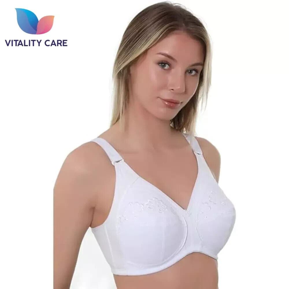 Ladies Plus Size Cotton Rich Full Cup Bra Non Wired Non Padded by Vitality Care