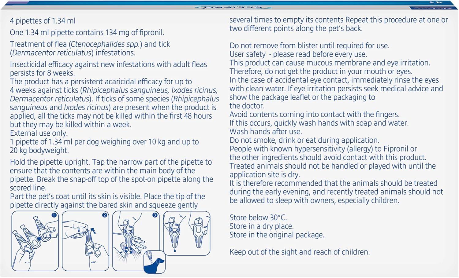 Effipro Spot On Flea Treatment AVM-GSL For Pets Cats & Dogs 4 Pipettes With Fipronil