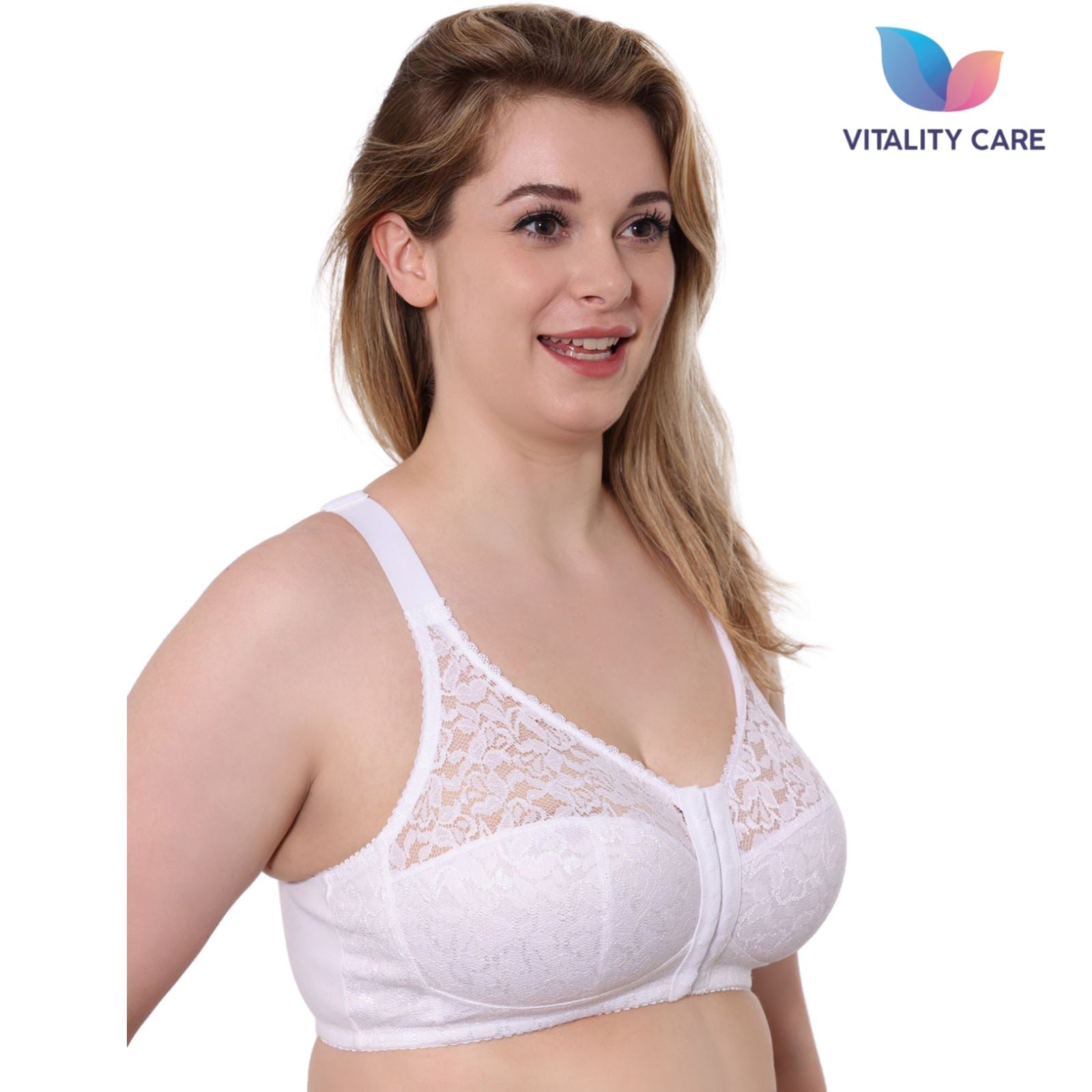 Front Fastening Bra Cotton Rich Ladies Non Wired Firm Support Plus Size Bras, UK