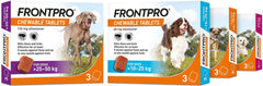 FRONTPRO Flea and Tick Chewable Tablets for Dogs Fast-Acting For S M L XL Dogs 3 Pack