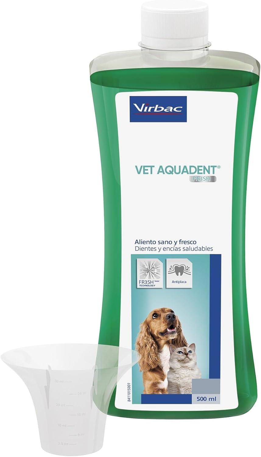 Virbac Vet Aquadent Anti-Plaque Solution for Cat and Dog, Pet Dental Care Solution