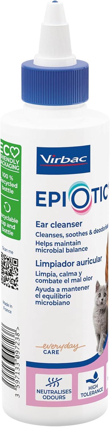 EpiOtic Ear Cleaner for Cats & Dogs | 60ml & 125ml Bottle| Antibacterial & Antifungal