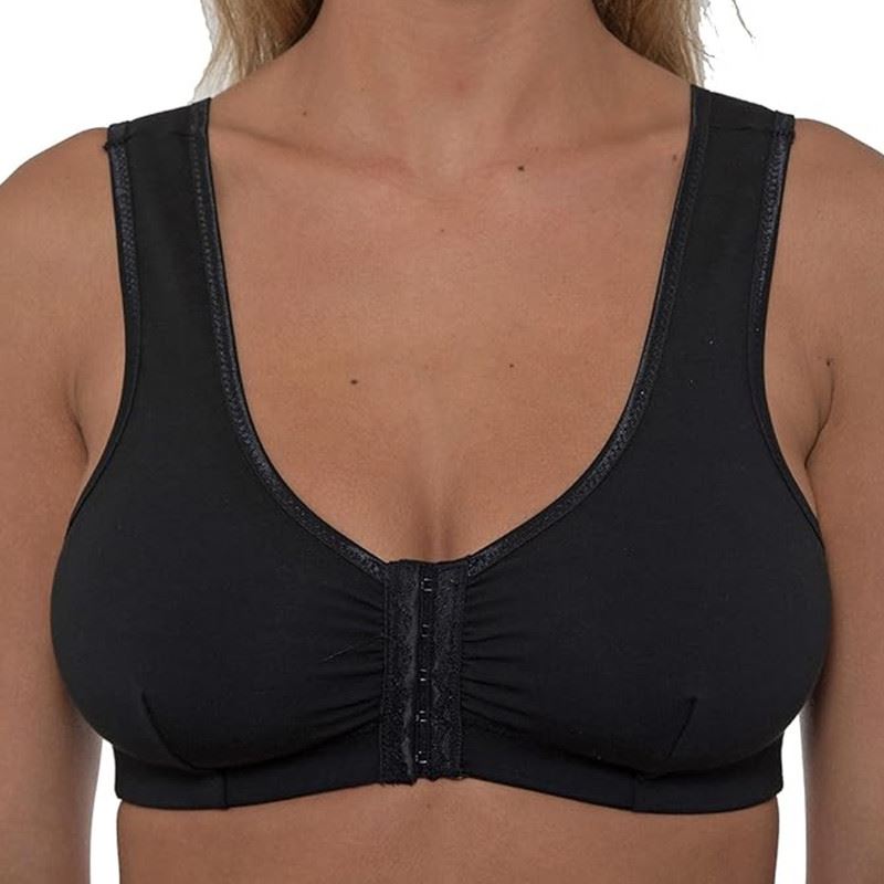 Vitality Care Mastectomy Bra Front Fastening Bra with Pockets Cotton Rich Wirefree Post Surgery Non Wired Soft Stretch for Ladies Women Regular to Plus Sizes Easy Open Comfort