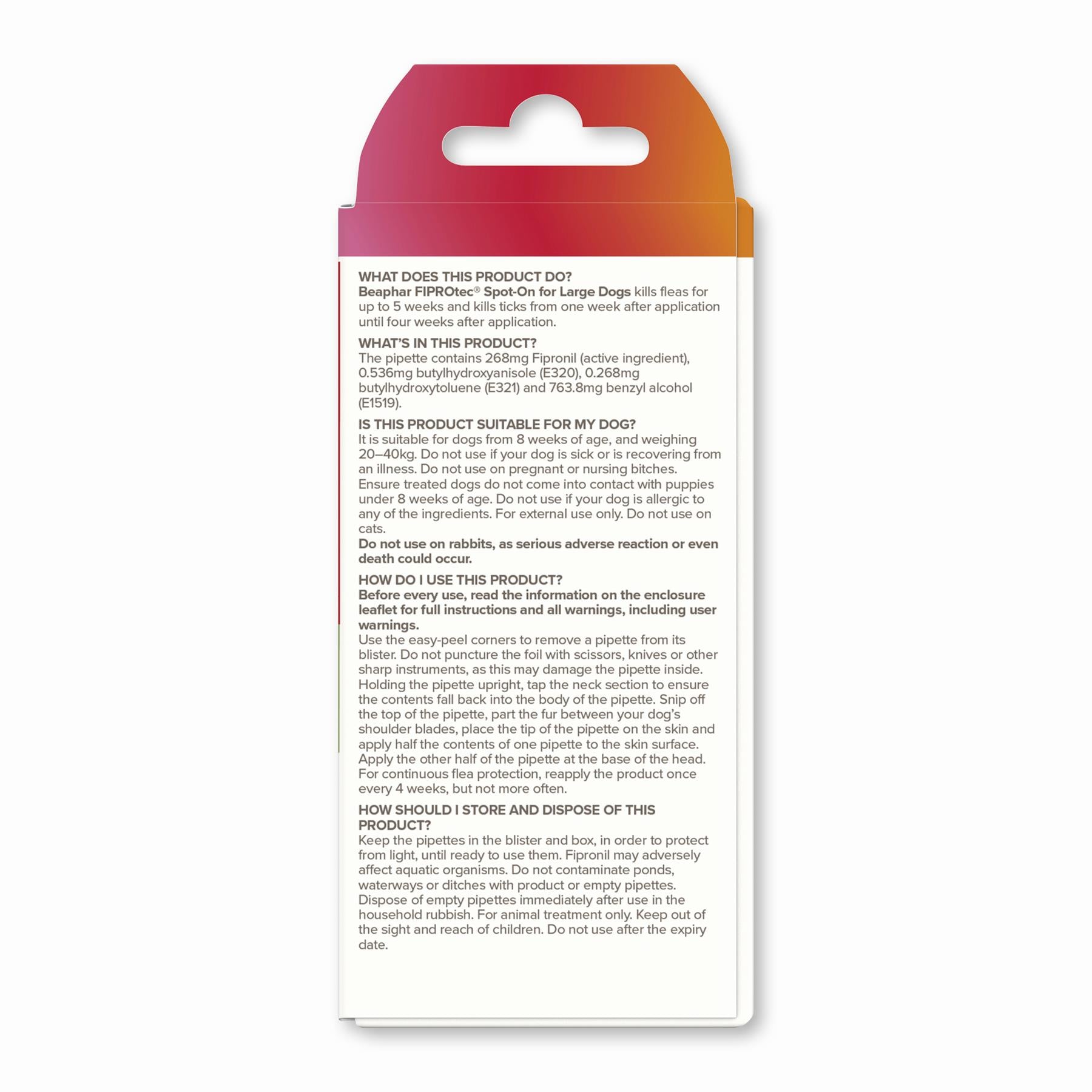 BEAPHAR Spot On Flea Tick Treatment CAT & DOG S M L XL - 1 4 6 Pipettes FIPROTEC