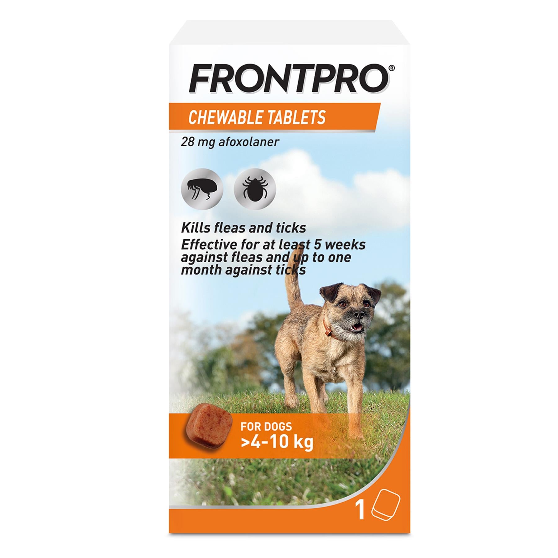 FRONTPRO Flea and Tick Chewable Tablets for Dogs Fast-Acting For S M L XL Dogs