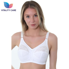 Ladies Full Cup Bra Non Wire Full Firm Support Lace Trim Plus Size Vitality Care