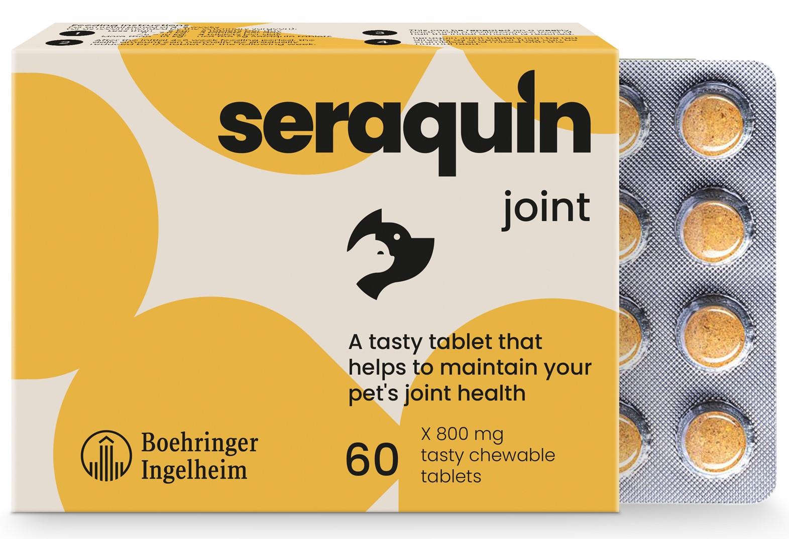 Seraquin Veterinary Joint Supplement with Turmeric for Cats & Dogs 60 Tablets UK