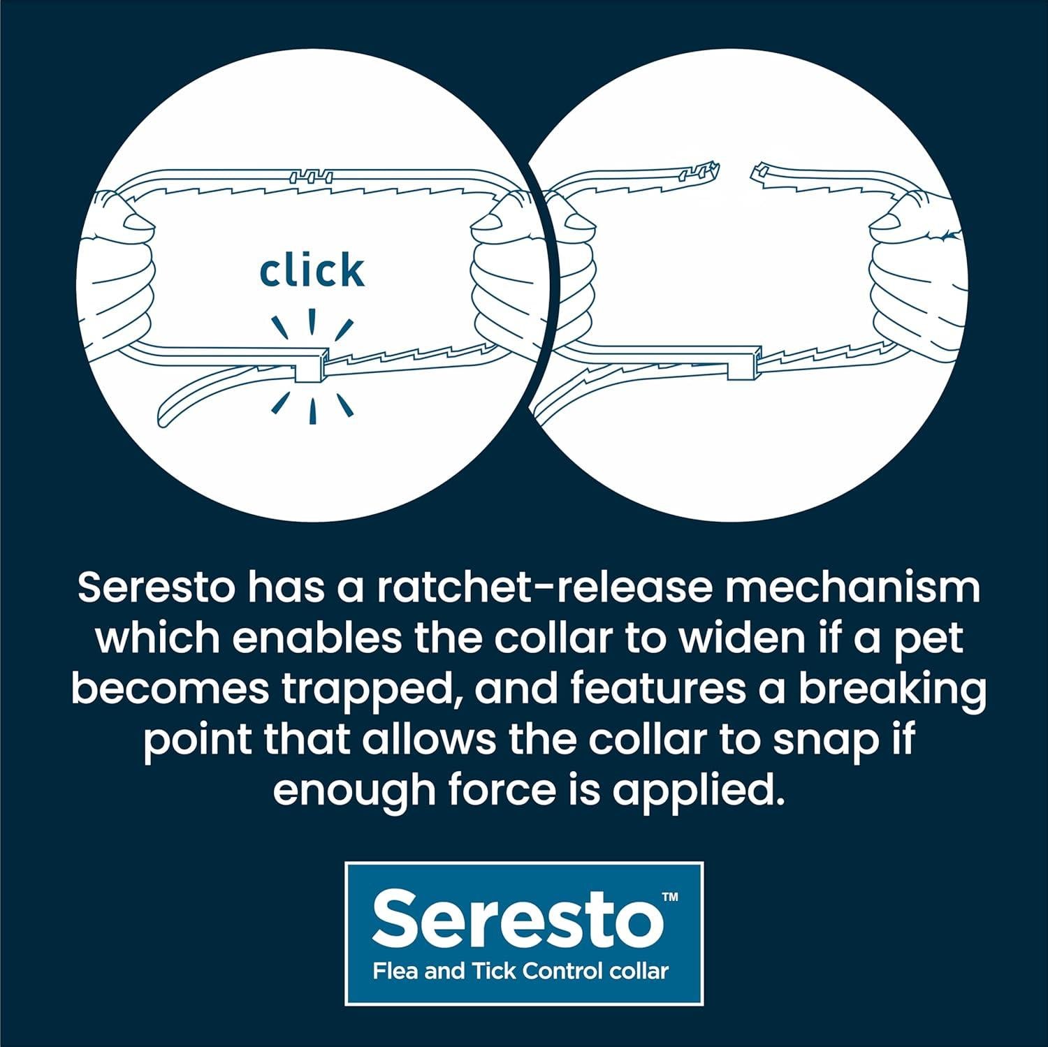 Seresto Cat Dog Flea Collar With Tick Control Adjustable 8 Month Protection, 1 Collar