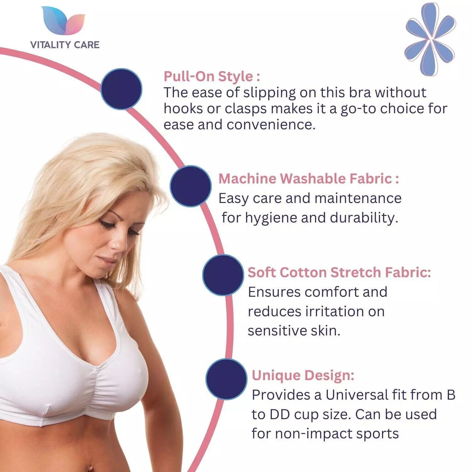 Ladies Full Cup Non Wired Bra Plus Size Firm Hold Large Non Padded Soft Bras UK.