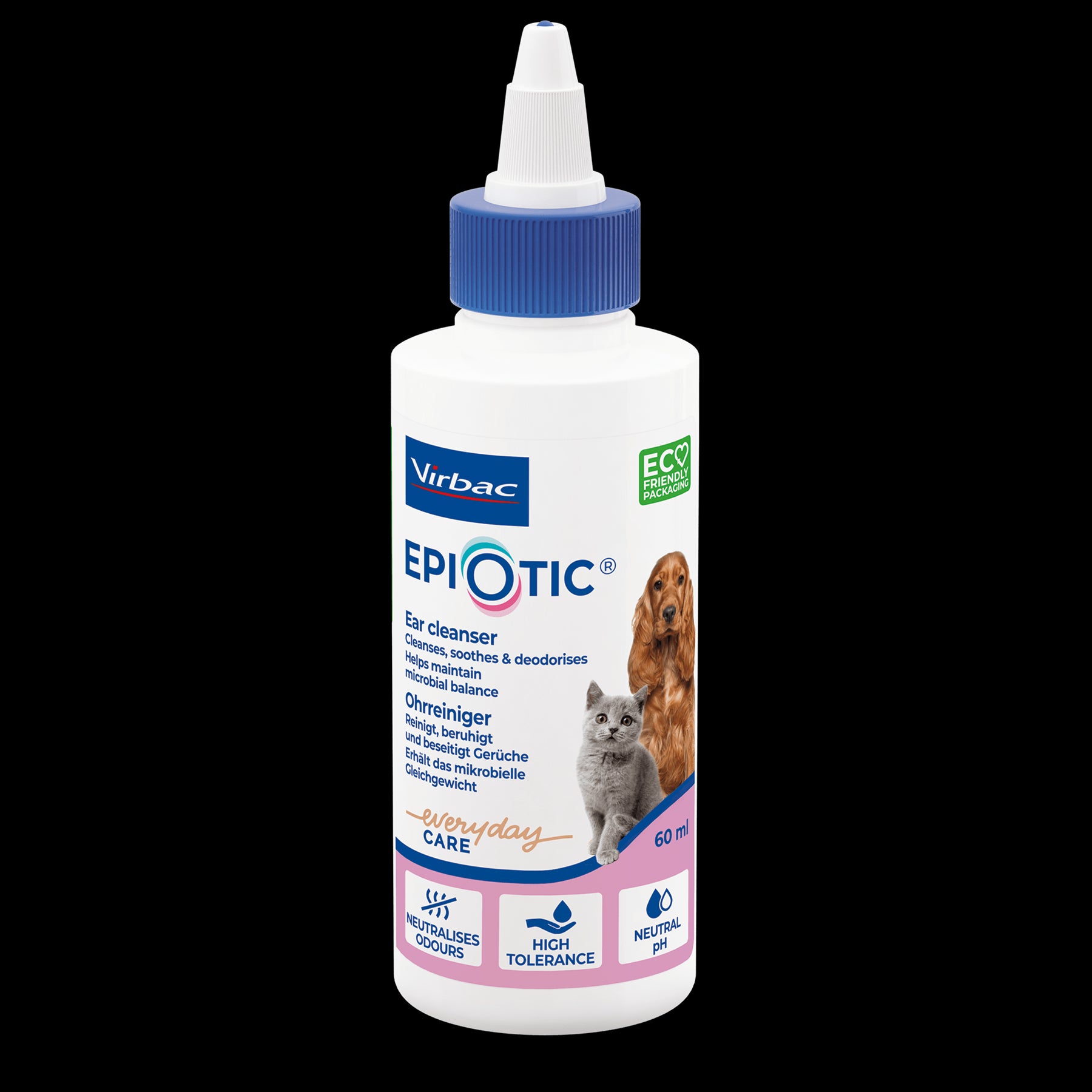 EpiOtic Ear Cleaner for Cats & Dogs | 60ml & 125ml Bottle| Antibacterial & Antifungal